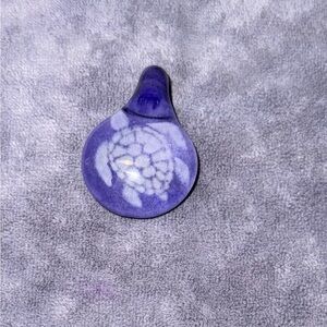 Purple Turtle Glass Pendant by FireChilde Glass. NWOT